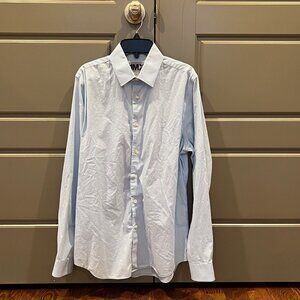 Express Men button front shirt sz S in light blue